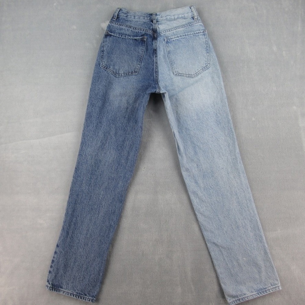 PacSun Two Tone Colorblock Dad Jean High Waisted Blue Denim Size 24 RN090233 - Picture 8 of 13